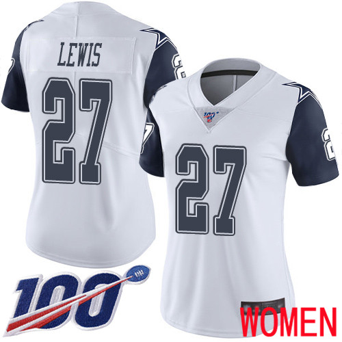Women Dallas Cowboys Limited White Jourdan Lewis #27 100th Season Rush Vapor Untouchable NFL Jersey->women nfl jersey->Women Jersey